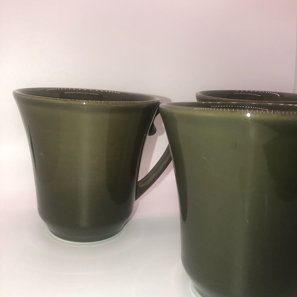 Williams Sonoma Coffee Mugs Made In Portugal Set Of 3 Olive Green - Picture 4 of 9